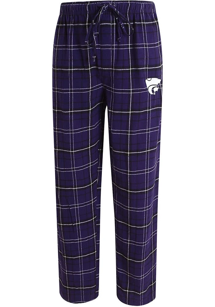 K-State Wildcats Mens Purple Plaid Flannel Sleep Pants