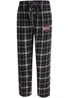 Ohio State Buckeyes Mens Black Plaid Flannel Design Sleep Pants