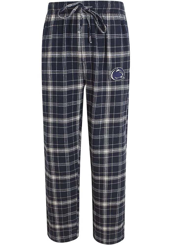 Penn State Nittany Lions Mens Navy Blue Plaid Flannel Sleep Pants