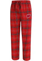 Wisconsin Badgers Mens Red Plaid Flannel Sleep Pants