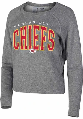 Concepts Sport Kansas City Chiefs Womens Grey Mainstream Classic Crew Sweatshirt