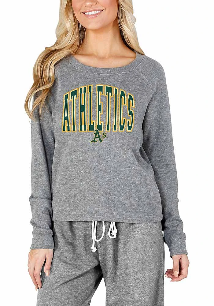Concepts Sport Oakland Athletics Womens Grey Mainstream Crew Sweatshirt