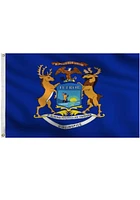 Michigan 3x5 Grommet Silk Screen Grommet Flag - Blue