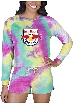 Concepts Sport New York Red Bulls Womens Yellow Tie Dye Long Sleeve PJ Set