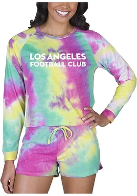 Concepts Sport Los Angeles FC Womens Yellow Tie Dye Long Sleeve PJ Set