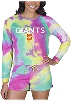 Concepts Sport San Francisco Giants Womens Pink Tie Dye Long Sleeve PJ Set