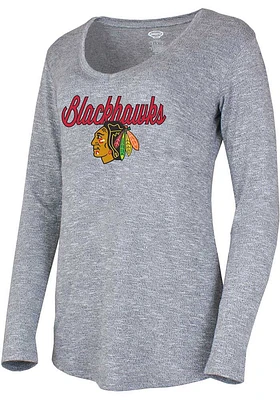 Concepts Sport Chicago Blackhawks Womens Grey Layover Loungewear Sleep Shirt