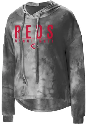 Cincinnati Reds Womens Charcoal Composite Hooded Sweatshirt