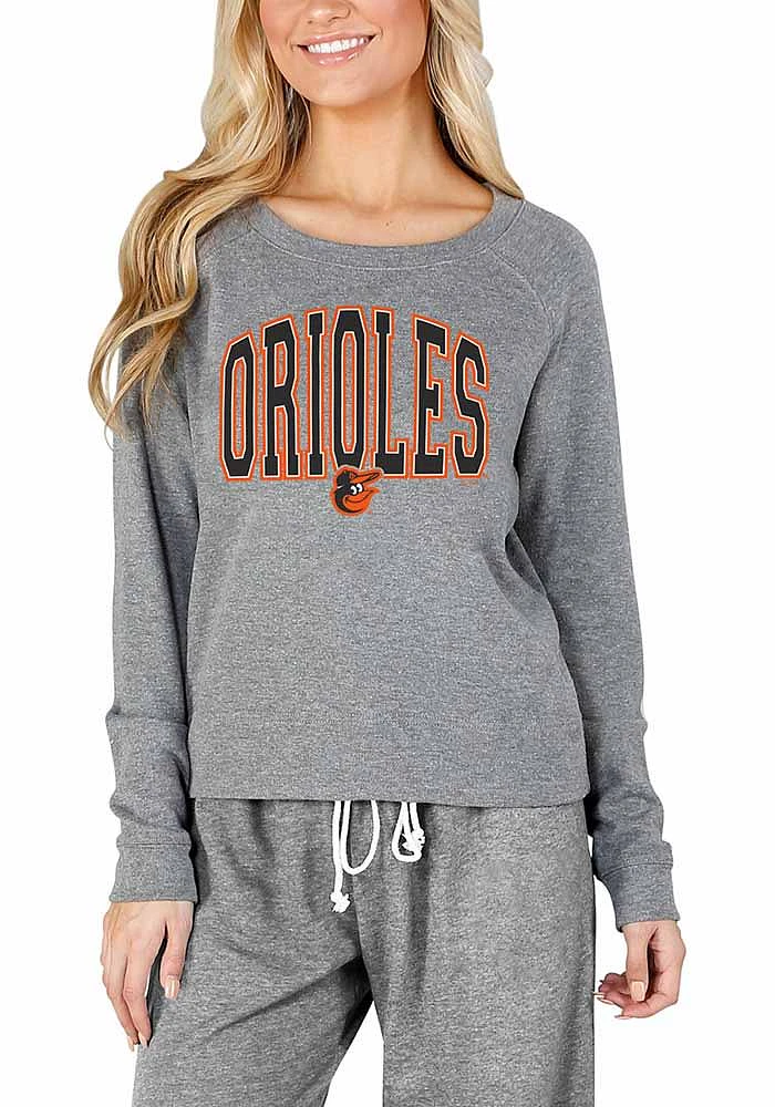Concepts Sport Baltimore Orioles Womens Grey Mainstream Crew Sweatshirt