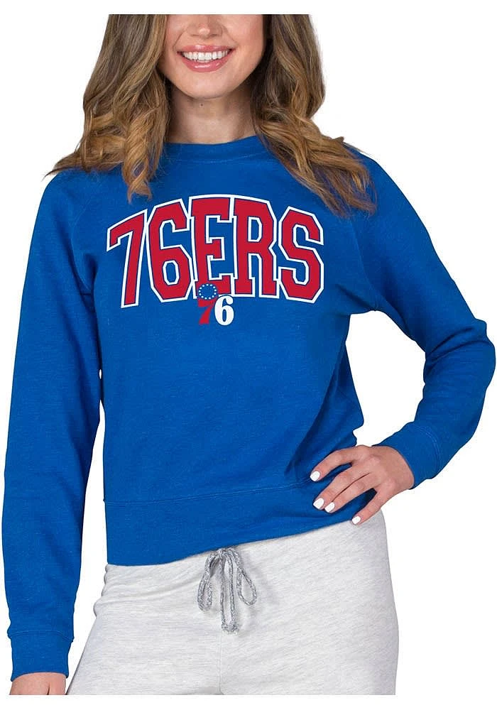 Concepts Sport Philadelphia 76ers Womens Blue Mainstream Crew Sweatshirt