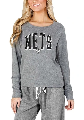 Concepts Sport Brooklyn Nets Womens Grey Mainstream Crew Sweatshirt