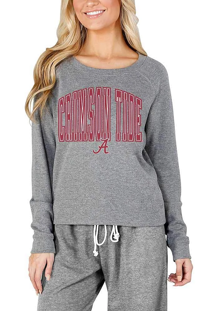 Concepts Sport Alabama Crimson Tide Womens Grey Mainstream Crew Sweatshirt