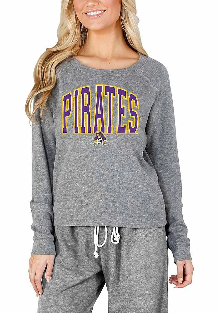 Concepts Sport East Carolina Pirates Womens Grey Mainstream Crew Sweatshirt
