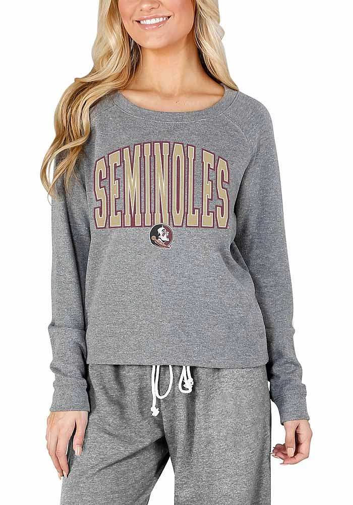 Concepts Sport Florida State Seminoles Womens Grey Mainstream Crew Sweatshirt
