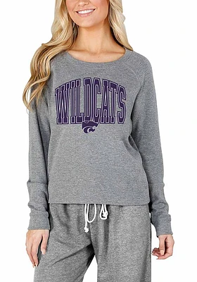 Concepts Sport K-State Wildcats Womens Grey Mainstream Crew Sweatshirt