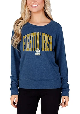 Concepts Sport Notre Dame Fighting Irish Womens Navy Blue Mainstream Crew Sweatshirt
