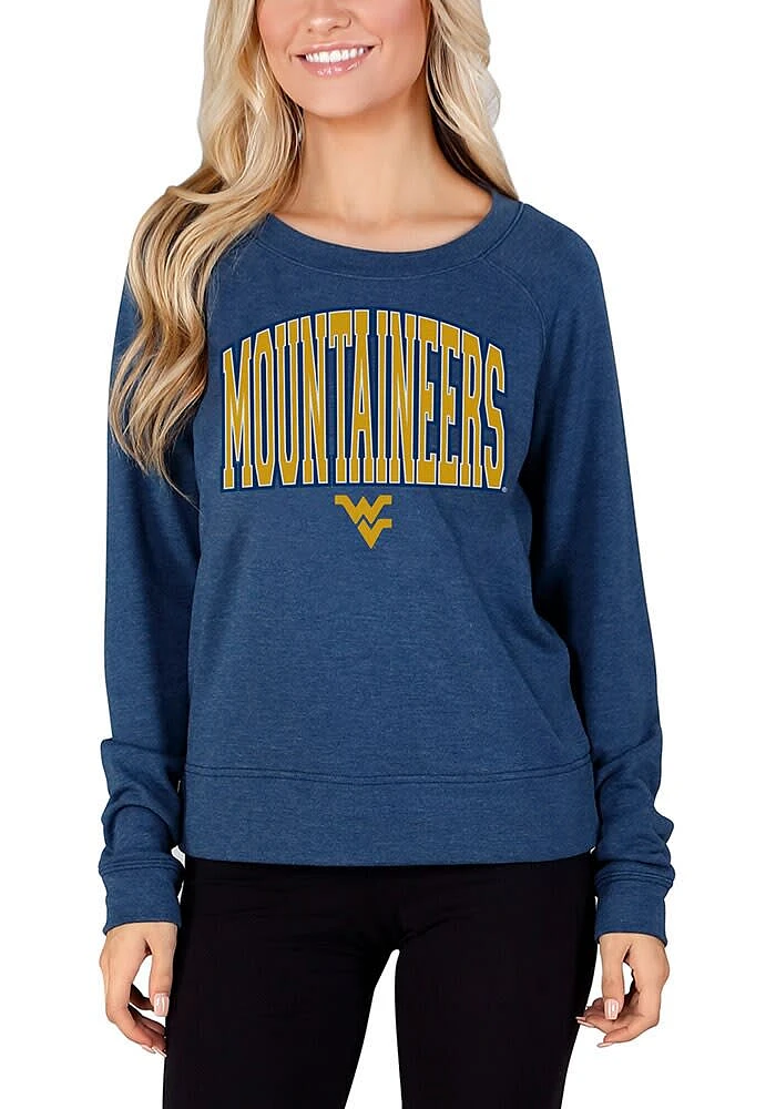 Concepts Sport West Virginia Mountaineers Womens Navy Blue Mainstream Crew Sweatshirt