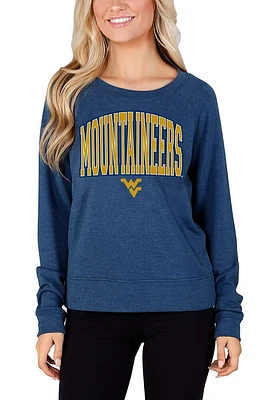 Concepts Sport West Virginia Mountaineers Womens Navy Blue Mainstream Crew Sweatshirt