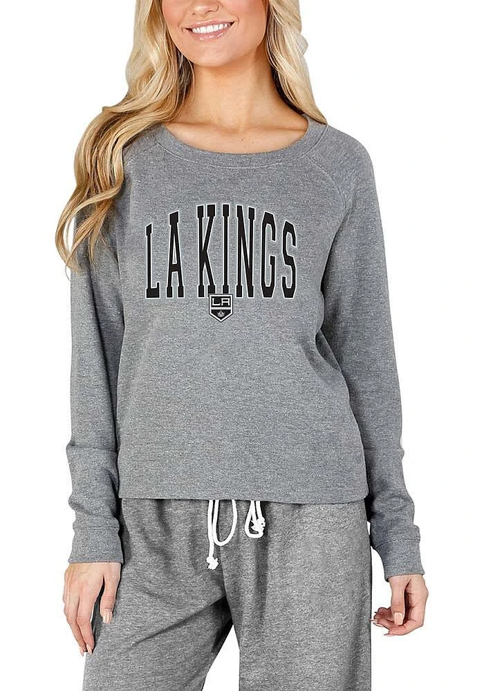 Concepts Sport Los Angeles Kings Womens Grey Mainstream Crew Sweatshirt