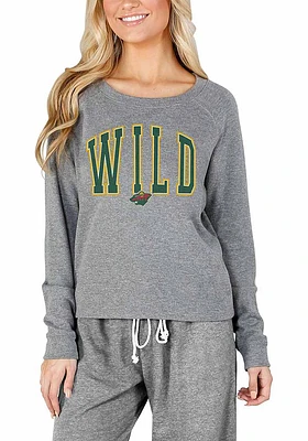 Concepts Sport Minnesota Wild Womens Grey Mainstream Crew Sweatshirt