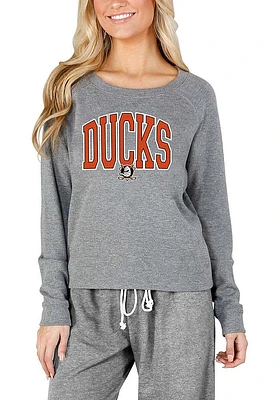 Concepts Sport Anaheim Ducks Womens Grey Mainstream Crew Sweatshirt