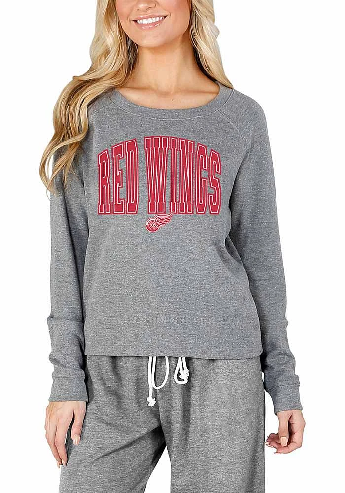 Concepts Sport Detroit Red Wings Womens Grey Mainstream Crew Sweatshirt