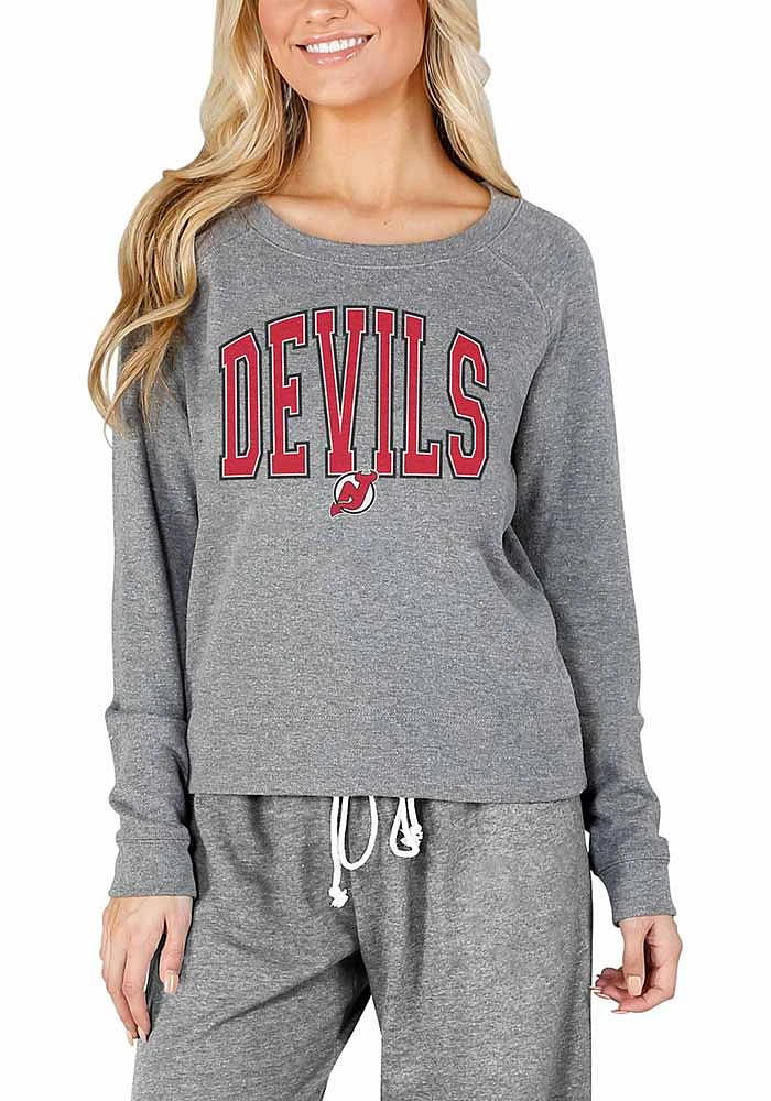Concepts Sport New Jersey Devils Womens Grey Mainstream Crew Sweatshirt
