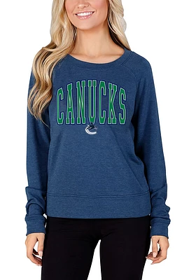 Concepts Sport Vancouver Canucks Womens Navy Blue Mainstream Crew Sweatshirt
