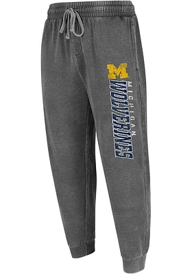 Concepts Sport Michigan Wolverines Mens Charcoal Trackside Burnout Lounge Jogger Fashion Sweatpant..
