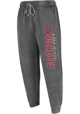 Ohio State Buckeyes Mens Charcoal Trackside Burnout Lounge Jogger Fashion Sweatpants