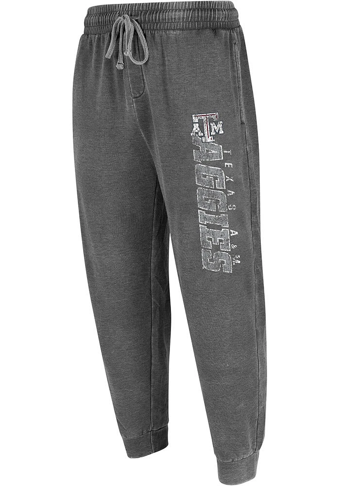 Texas A&M Aggies Mens Charcoal Trackside Burnout Lounge Jogger Fashion Sweatpants