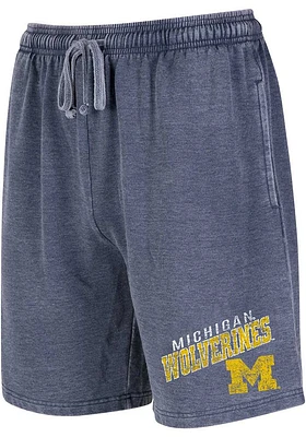Concepts Sport Michigan Wolverines Mens Blue Trackside Burnout Shorts