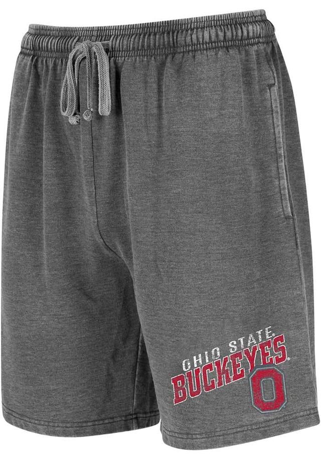 Concepts Sport Ohio State Buckeyes Mens Charcoal Trackside Burnout Shorts