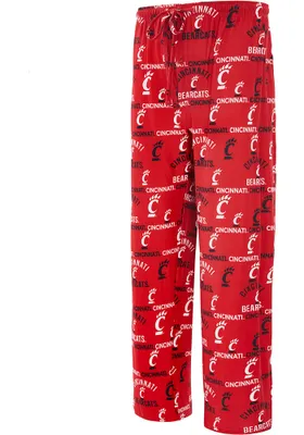 Cincinnati Bearcats Mens Black Flagship Allover Print Sleep Pants