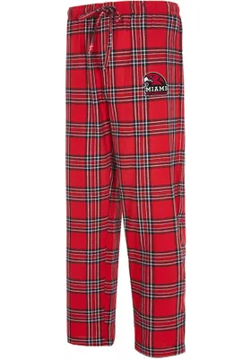 Miami RedHawks Mens Red Takeaway Plaid Sleep Pants