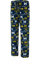 Concepts Sport Michigan Wolverines Mens Blue Flagship Allover Print Sleep Pants