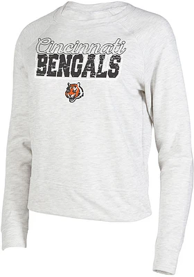 Cincinnati Bengals Womens Oatmeal Mainstream Crew Sweatshirt