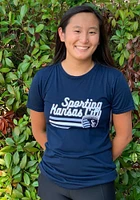 Sporting Kansas City Womens Navy Blue Fraction Short Sleeve T-Shirt
