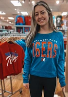 Philadelphia 76ers Womens Blue Mainstream Crew Sweatshirt