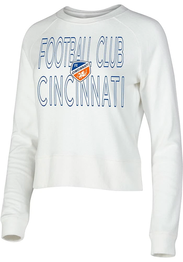 Concepts Sport FC Cincinnati Womens White Colonnade Crew Sweatshirt