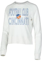 Concepts Sport FC Cincinnati Womens White Colonnade Crew Sweatshirt