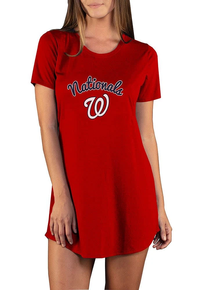 Concepts Sport Washington Nationals Womens Red Marathon Loungewear Sleep Shirt