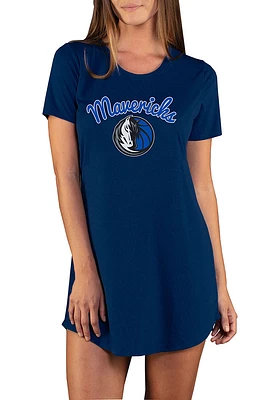 Concepts Sport Dallas Mavericks Womens Navy Blue Marathon Loungewear Sleep Shirt