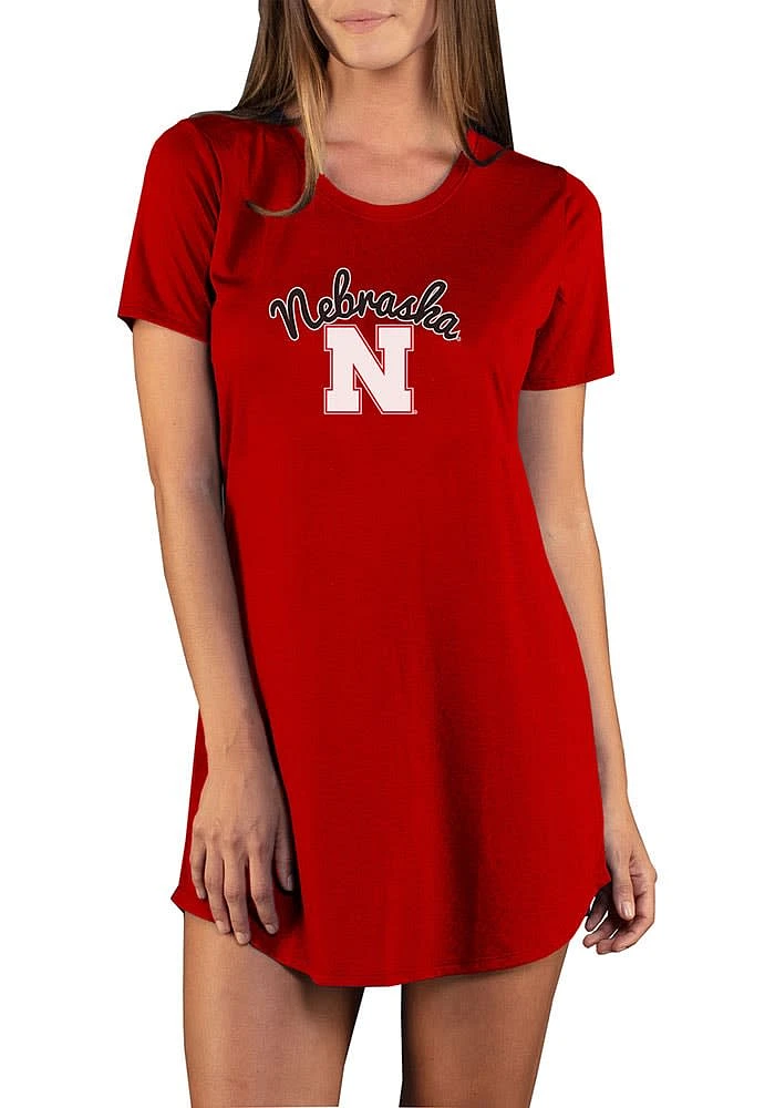 Womens Nebraska Cornhuskers Red Concepts Sport Marathon Loungewear Sleep Shirt