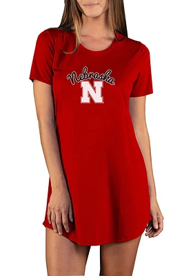 Womens Nebraska Cornhuskers Red Concepts Sport Marathon Loungewear Sleep Shirt