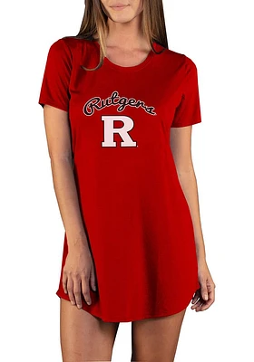 Womens Rutgers Scarlet Knights Red Concepts Sport Marathon Loungewear Sleep Shirt