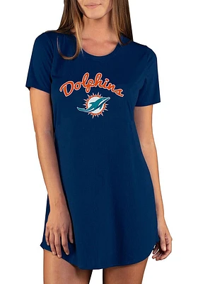 Concepts Sport Miami Dolphins Womens Navy Blue Marathon Loungewear Sleep Shirt