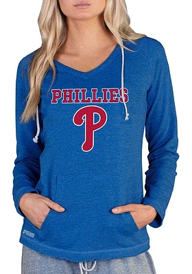 Concepts Sport Philadelphia Phillies Womens Blue Mainstream Terry Hooded Sweatshirt
