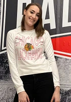 Chicago Blackhawks Womens White Colonnade Crew Sweatshirt