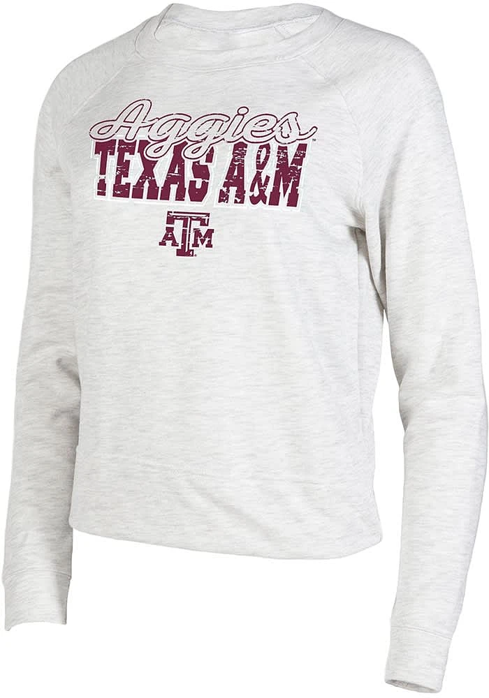 Texas A&M Aggies Womens Oatmeal Mainstream Crew Sweatshirt